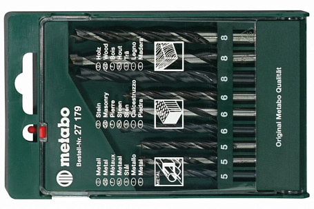 Касета зі свердлами Metabo 9 предметів 