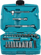 Набор торцевых головок и ключей Makita 1/4"DR 4-13 мм, 34 предмета (B-65567)