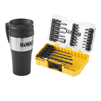 Набір біт та сверл + термокружка, кейс DeWALT DT70707